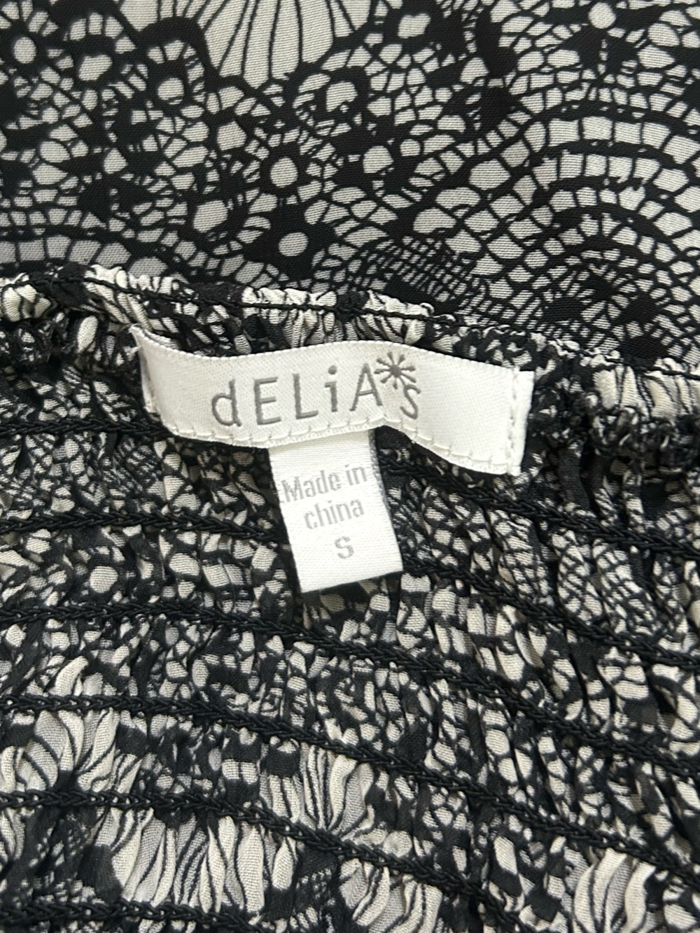 Black and White Strapless Smocked Sundress - Picture 8 of 16